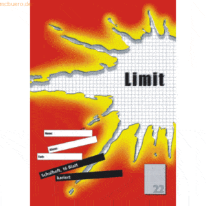 10 x Landre Schulheft Limit A4 Lineatur 22 16 Blatt rot