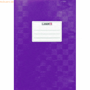 10 x Landre Heftschoner A5 geprägt (Bast) violett