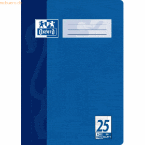 10 x Oxford Schulheft A4 9mm liniert/Rand Lineatur 25 32 Blatt blau