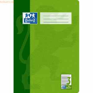 15 x Oxford Schulheft A4 Lineatur 3 weißer Rand rechts 16 Blatt grün