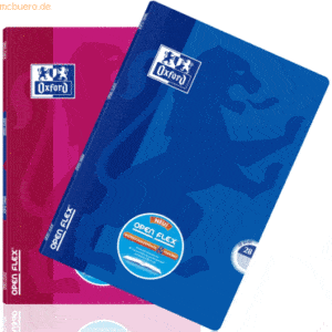 10 x Oxford Schulheft OpenFlex A4 32 Blatt Lineatur 28 rosa und blau s