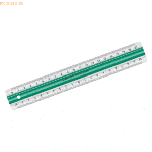 10 x Linex Lineal Super 20 cm mit Anti-Rutsch-Funktion grün