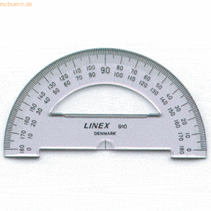 10 x Linex Winkelmesser S910 180 Grad 10cm transparent