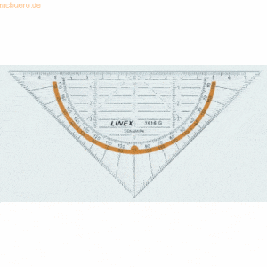 Linex Geometriedreieck 16cm transparent