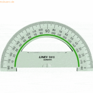 10 x Linex Winkelmesser 180 Grad S910 transparent
