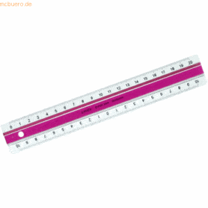 10 x Linex Lineal Super Ruler 20 cm mit Anti-Rutsch-Funktion pink