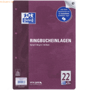 5 x Oxford Ringbucheinlagen A4 90g/qm 50 Blatt Lineatur 22 Scribzee ko