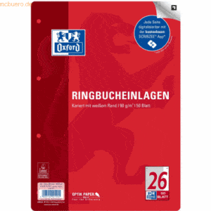 5 x Oxford Ringbucheinlagen A4 90g/qm 50 Blatt Lineatur 26 Scribzee ko