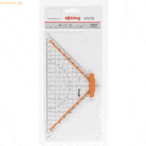 6 x Rotring Zeichendreieck 25cm Acryl transparent