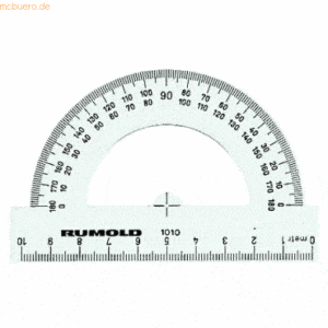 Rumold Winkelmesser 180 Grad transparent 10 cm