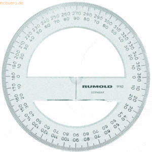 Rumold Vollkreiswinkelmesser 360 Grad Kunststoff transparent 10 cm