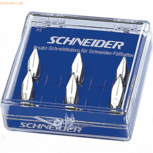 6 x Schneider Feder M für Füllhalter Base Kid+/ 4me/