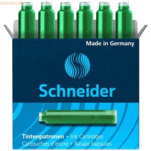 5 x Schneider Tintenpatrone VE=6 Stück grün