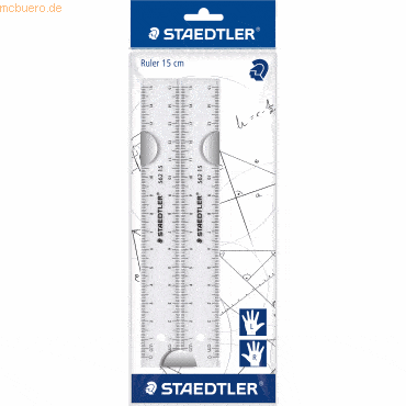 Staedtler Lineal 15cm Kunststoff transparent VE=2 Stück