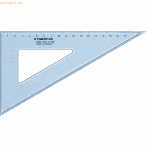 10 x Staedtler Zeichendreieck 21cm 60/30 Gr. transparent/blau