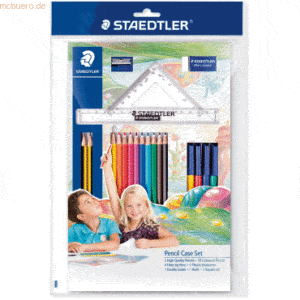 12 x Staedtler Mäppchenset Stifte + Radierer + Spitzer + Lineal + Drei