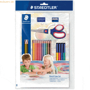 12 x Staedtler Mäppchenset Stifte + Radierer + Spitzer + Bastelschere