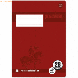 5 x Staufen Schulheft Premium A4 16 Blatt kariert beidseitig Rand