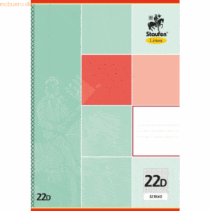 10 x Staufen Schulheft Linea A4 32 Blatt kariert